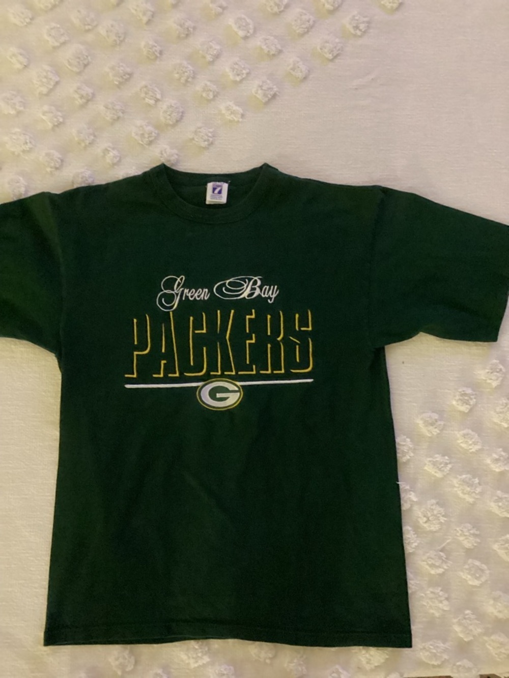 Vintage Logo 7 Green Bay Packers Green Embroidered Mens Large Green T Shirt
@11